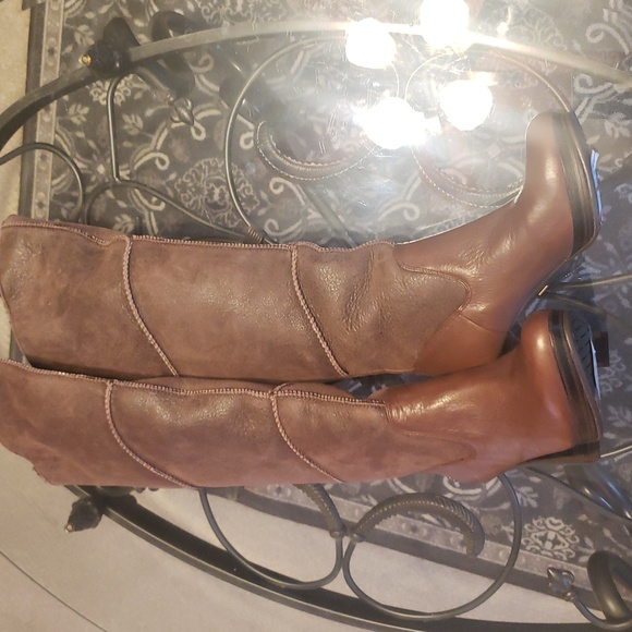 UGG Brown Heeled Knee-High Boots - Picture 2 of 10